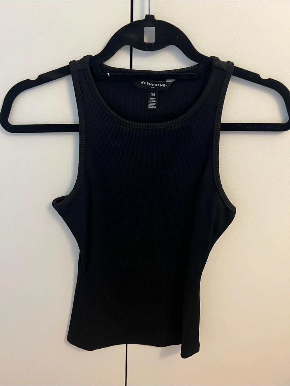 White House Black Market Black Ribbed Tank Top